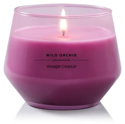 Image de Bougie Yankee Candle Studio, parfum "Wild Orchid" (orchidée sauvage), taille moyenne, longue durée de combustion