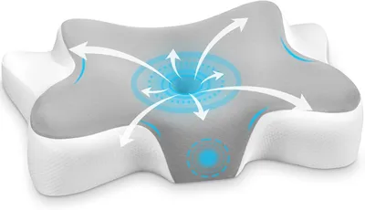 Immagine prodotto di Cuscino cervicale, in memory foam, con supporto regolabile per il collo, rivestimento traspirante e lavabile, ideale per dormire