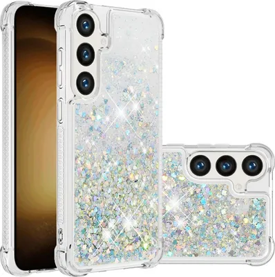 Produktbild von Samsung Galaxy S25 / S24 Hülle - Coverup Liquid Glitzer Back Cover - Silber