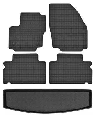Zdjęcie produktu dla Dywaniki gumowe + mata bagażnika do Ford S-MAX MK1 2014-2015 (minivan/kombi) – czarne, dopasowane – Wielganizator