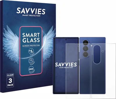 Produktbild von 3x Savvies Schutzglas Folie für Samsung Galaxy Z Fold 7 (Display+Rückseite) 9H Panzer Schutzfolie Glas Displayschutz klar transparent