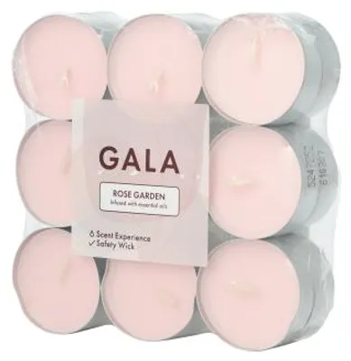 Zdjęcie produktu dla 180 świeczek zapachowych „GALA” Ø 37,5 mm · 16,6 mm w kolorze różowym – Rose Garden
