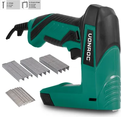 Produktbild von Vonroc Elektro Tacker & Nagelpistole - 2in1 Tacker für Holz, Elektrischer Nagler