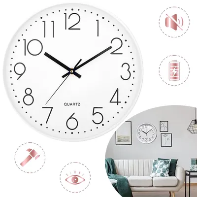 Produktbild von Wanduhr, 30 cm, Leises Quarzwerk, Modernes Minimalistisches Design