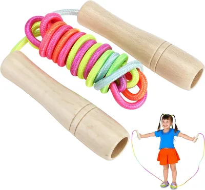Produktbild von Verstellbares Kinderreisegitter mit Holzgriff und Regenbogen-Design für Kinder von 4-10 Jahren