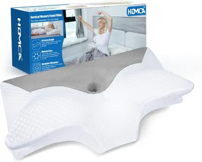 Produktbild von Orthopädisches Nackenkissen 70 x 40 x 8.5/14 cm, Memory-Schaum, grau, für Seitenschläfer
