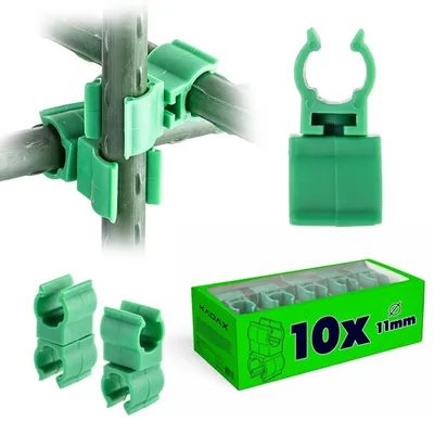 Image de Connecteurs pour supports de plantes - Raccord 360° pour plantes - Connecteurs en HDPE de 11 mm - Pour tuteurs - Lot de 10 pièces - Vert clair