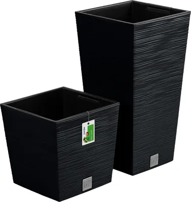 Produktbild von Blumentopf Pflanzkübel FURU Square Balkonkasten Blumenkübel Anthrazit