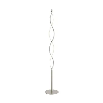 Produktbild von Lindby LED-Stehlampe Auron, nickelfarben, Metall, Tastdimmer