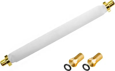 Produktbild von ARLI Fensterdurchführung 20 cm – Selbstklebend + 2x F-Stecker vergoldet | SAT TV Flachkabel für Fenster & Türen