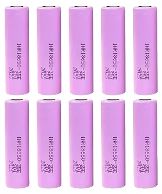 Immagine prodotto di Batterie agli ioni di litio, capacità 3500 mAh, corrente di scarica 20 A, confezione da 10 batterie, 3,7 V