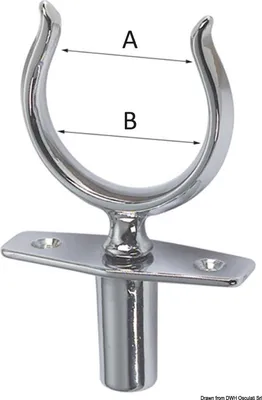 Obrázok produktu pre Pánt na veslá, mosadz chrómovaná, Ø12 mm, 46 mm - Osculati 34.160.11