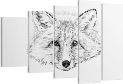 Produktbild von Bild auf Leinwand - Leinwandbild - Wolf Kinder Skizze illustriert - 150x100cm - Wand Bild - Wanddeko - Leinwanddruck - Bilder - Kunstdruck - Leinwand bilder - Wandkunst - EG150x100-3212