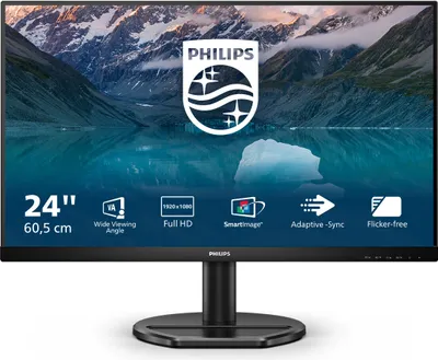 Produktbild von Philips S-line 242S9JAL - LED-Monitor - 61 cm (24") (23.8" sichtbar) - 1920 x 1080 Full HD (1080p) @ 75 Hz - VA - 300 cd/m² - 3000:1 - 4 ms - HDMI, VGA, DisplayPort - Lautsprecher - Schwarz