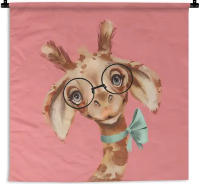 Produktbild von MuchoWow® Wandteppich Wandbehang Giraffe - Dschungel - Bogen 150x150 cm Tapisserie Dekoration Wandtuch - Wohnaccessoires - Modernes