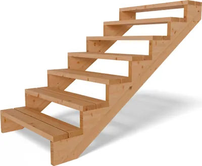 Produktbild von Terrassentreppe aus Lärche Treppe Stufen Wangentreppe Breite Größe: 7-stufig Breite: 95 cm