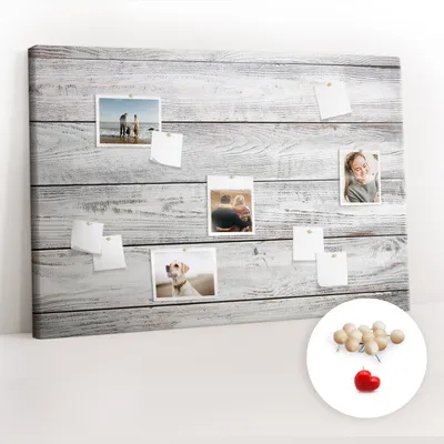Obrázok produktu pre Korková tabuľa Tabuľa na poznámky Tabuľa na špendlíky - učebná pomôcka 120x80 cm - 100ks drevených kolíkov - Maľované dosky