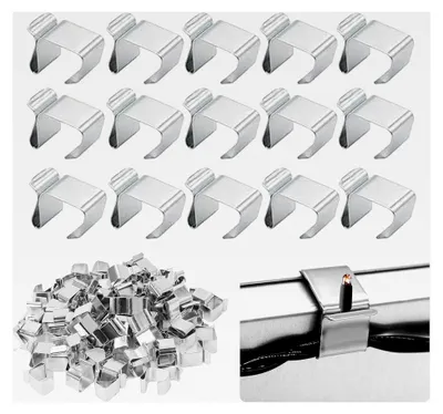 Produktbild von 100 Stück Metall Dachrinnenhaken für Lichterketten, Mini Dachrinnenhaken, Weihnachtslicht Clips, Dachrinnenhalter für Urlaubslichter