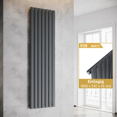 Produktbild von SONNI Paneelheizkörper Vertikal Heizkörper Einlagig Anthrazit 1800×542mm