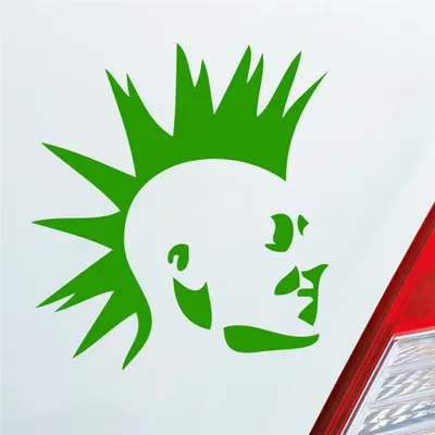 Produktbild von Auto Aufkleber Punker Punk New Wave Rock Tuning 10x11 cm Hellgrün Sticker Heckscheibenaufkleber