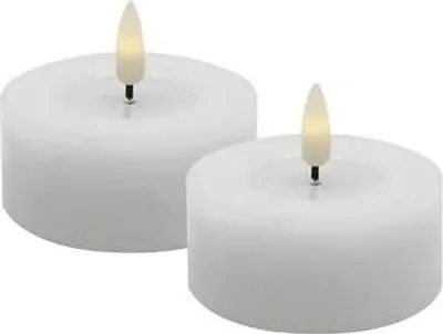 Produktbild von Candela Lights LED Teelicht Echtwachs fernbedienbar 6,8x3 cm 2er Set winter white glatt