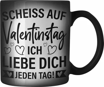 Produktbild von Trendation - Farbwechsel Zauber-Tasse Valentinstag Sch auf Valentinstag Ich Liebe Dich Jeden Tag Geschenk Freundin Freund Spruch Männer Frauen (Schwarz)