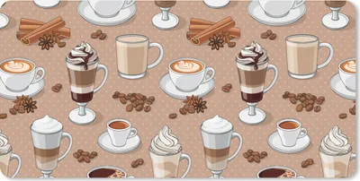 Produktbild von MuchoWow® Schreibtischunterlage Muster - Kaffee - Cappuccino - Schokolade 80x40 cm - XXL Mauspad - Gaming Mauspad