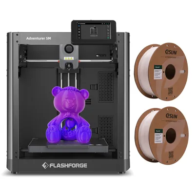 Produktbild von Flashforge Adventurer 5M 3D-Drucker, 600 mm/s Druckgeschwindigkeit, 220 x 220 x 220 mm Druckvolumen + 2*1KG Weiss High Speed PLA-Filament