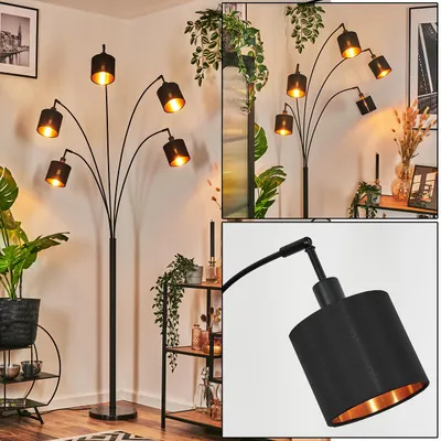 Produktbild von Costa Stehlampe aus Metall/Stoff in Schwarz/Kupferfarben