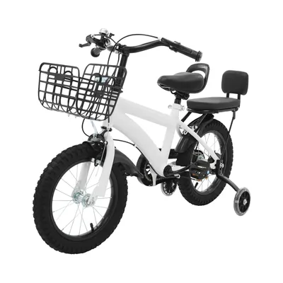 Produktbild von 14 Zoll Kinderfahrrad mit Stützrädern Weiß mit Stützrädern für 3-7 Jahre Kinder