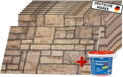 Produktbild von | Wandverkleidung Steinoptik | 10 Stück | 3D Wandpaneele Steinoptik, Styropor-Paneele Natursteinoptik für Innenbereich, Außenbereich, Geschäftsräume | ST 245 |