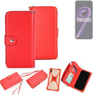 Produktbild von K-S-Trade 2in1 Schutzhülle Portemonnee Handyhülle mit Bumper kompatibel mit Realme 9 Pro Hülle Case Etui Geldbörse Smartphone rot (1x)