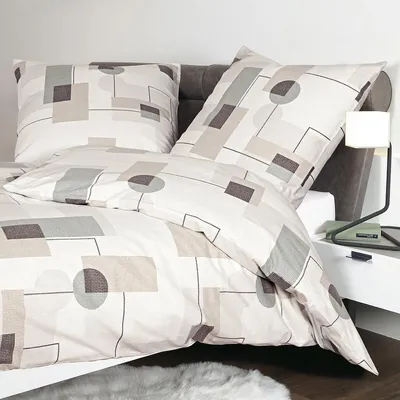 Produktbild von Janine Feinbiber Bettwäsche Davos 65117 weidenkätzchen taupegrau 155x220 cm + 80x80 cm