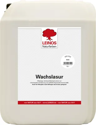 Produktbild von LEINOS Wachslasur Weiß 10 l für Holz innen, schnell trocknend, polierbar