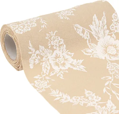 Produktbild von Tischläufer Blumen Beige Baumwolle Deko 15x300cm