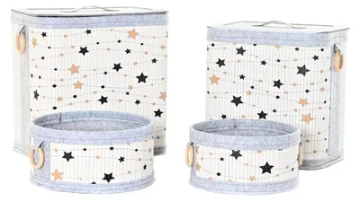 Körbe-Set aus Filz und Bambus, 41 x 31 x 42 cm