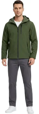 Productafbeelding van Herren outdoor softshell jas, waterdicht, gevoerd, comfortabel, groen, maat L