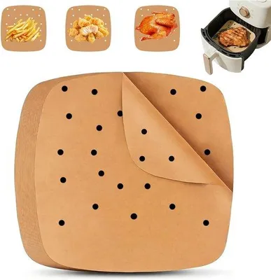Produktbild von Geperforeertes Pergament für Airfryer und Ofen, 200 Blätter, Antifettlaag, Ideal für Sticken und Braten