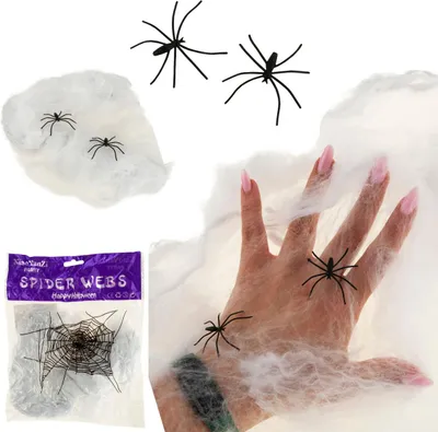 Zdjęcie produktu dla TG38901 PAJĘCZYNA Z PAJĄKAMI SIEĆ PAJĘCZA na HALLOWEEN PAJĄKI 2szt