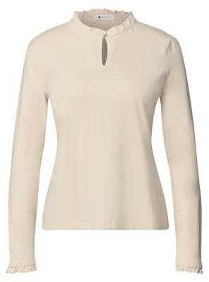 Produktbild von Street One LTD QR frill neck basic shirt pure beige 46
