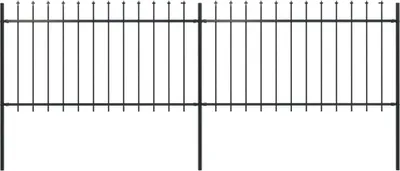 Obrázek produktu pro Zahradní plot s hrotem z oceli 359 x 100 cm černý