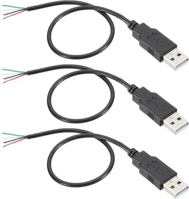 Obrázek produktu pro Prodlužovací kabel USB, 4pinový, 28 AWG, černý datový kabel
