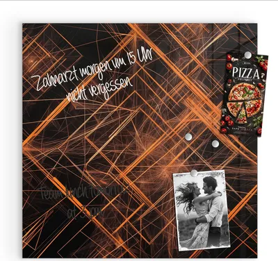 Produktbild von Magnettafel 30x30cm Pinnwand Whiteboard beschreibbar - Geometrisches Muster