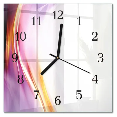 Immagine prodotto di Orologio da parete Tulup Glasuhr, orologio da cucina, vetro vero, 30x30 cm, design moderno e decorativo, silenzioso, con lancette nere - stile astratto