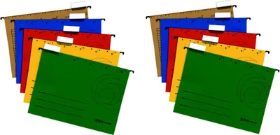 Produktbild von 10 Herlitz Hängemappen / DIN A4 / Kraftkarton 230g/m² / 5 verschiedene Farben