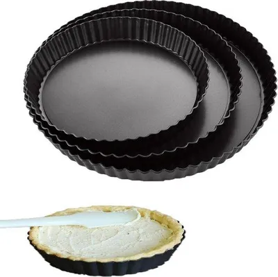 Image de Lot de 3 moules à quiche avec couvercle amovible, Ø 20-28 cm, revêtement antiadhésif