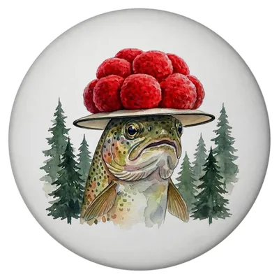 Produktbild von Forelle mit Bollenhut Magnet Schwarzwald Motiv