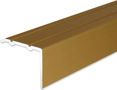 Produktbild von PROVISTON | Winkelprofil | Aluminium eloxiert | Goldfarbig | Breite 24.5 mm | Höhe 18 mm | Länge 2700 mm | Selbstklebend | Treppenkantenprofil | Treppenwinkel | Treppenkante | Kombiwinkel | 1 Stück