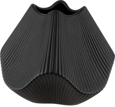 Produktbild von GILDE Vase Lamellen schwarz H. 18,5 cm, 55380