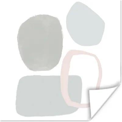 Produktbild von MuchoWow® Poster Linienkunst - Abstrakt - Pastell 100x100 cm - Babyzimmer